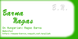 barna magas business card